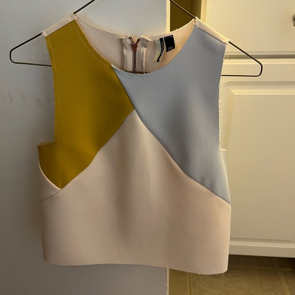 TOPSHOP Raw Edge Color block Tank Top Size US 4 - Picture 6 of 9